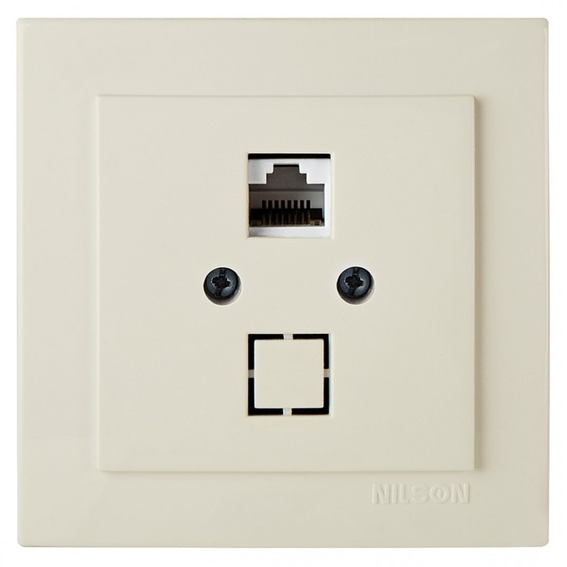 TOURAN CREAM Numeric Tel. Socket CAT3 კრემისფერი როზეტი ტელეფონის