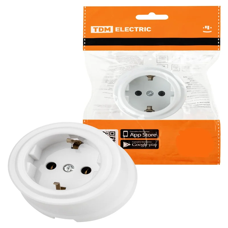 როზეტი 16ა. თეთრი დამიწებით (Vivi) SQ1820-1012 TDM