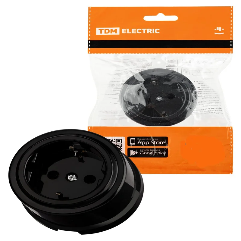 როზეტი 16ა. შავი (Vivi) SQ1820-1212 TDM