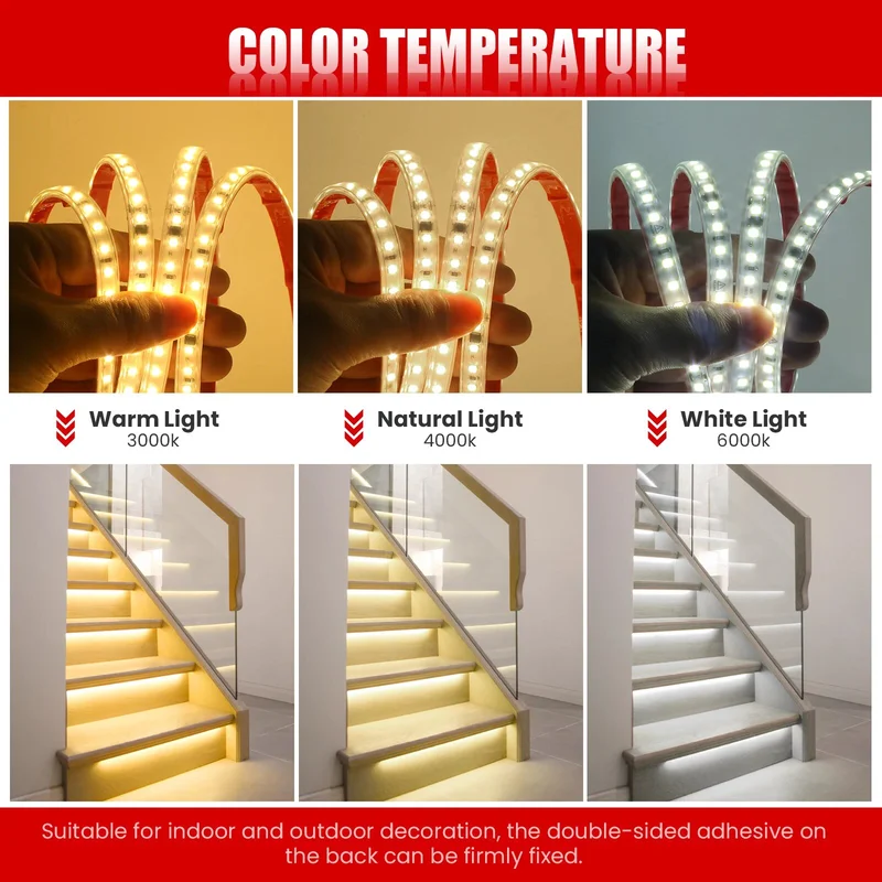 
Светодиодная лента 220 В-2835-120D-8 мм 3000K 10 см (отрез)