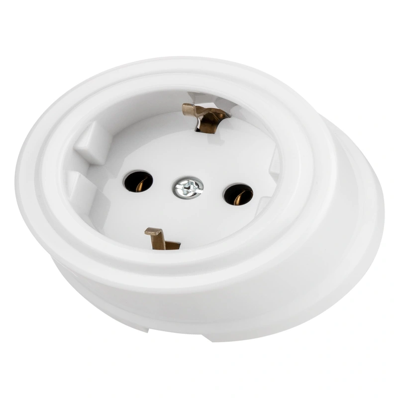 როზეტი 16ა. თეთრი დამიწებით (Vivi) SQ1820-1012 TDM