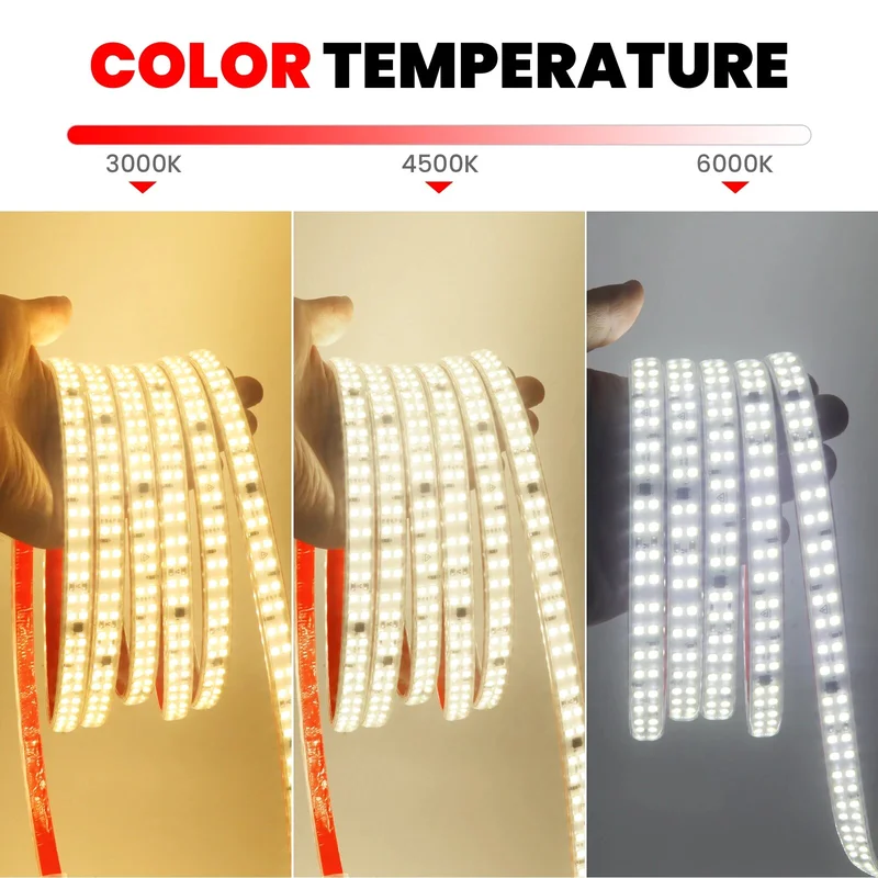 დიოდური ლენტა LED STRIP 3000k 220v-240D-2linewithout Driver10cm cutting 2 ზოლიანი
