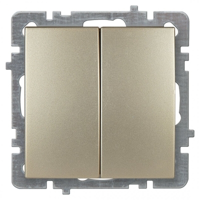 TOURAN-THOR GOLD One Way Double Switch (Commutator) Mechanism + Cover 2-ანი ოქროსფერი ჩამრთველი ჩარჩოს გარეშე