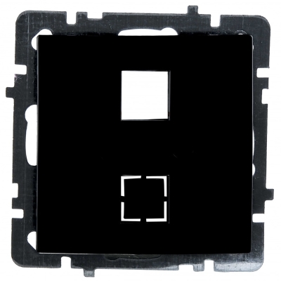 TOURAN / THOR / ALEGRA MECH + COVER BLACK Data -  შავი როზეტი კომპიუტერი + ტელეფონი ცარიელი (გულანასა და ჩარჩოს  გარეშე)