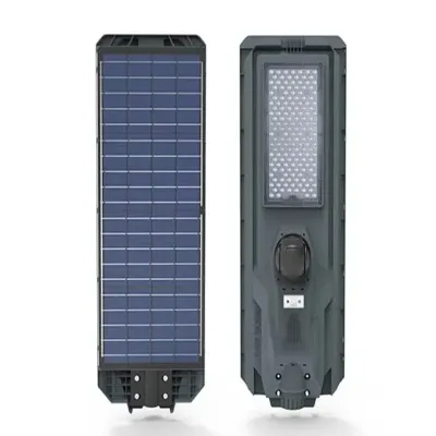 ქუჩის სანათი მზის ენერგიაზე კამერით