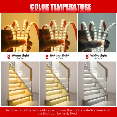 დიოდის ლენტი LED STRIP 220V-2835-120D-8MM 3000K 10CM CUT