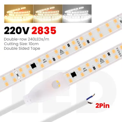 დიოდური ლენტა LED STRIP 3000k 220v-240D-2linewithout Driver10cm cutting 2 ზოლიანი
